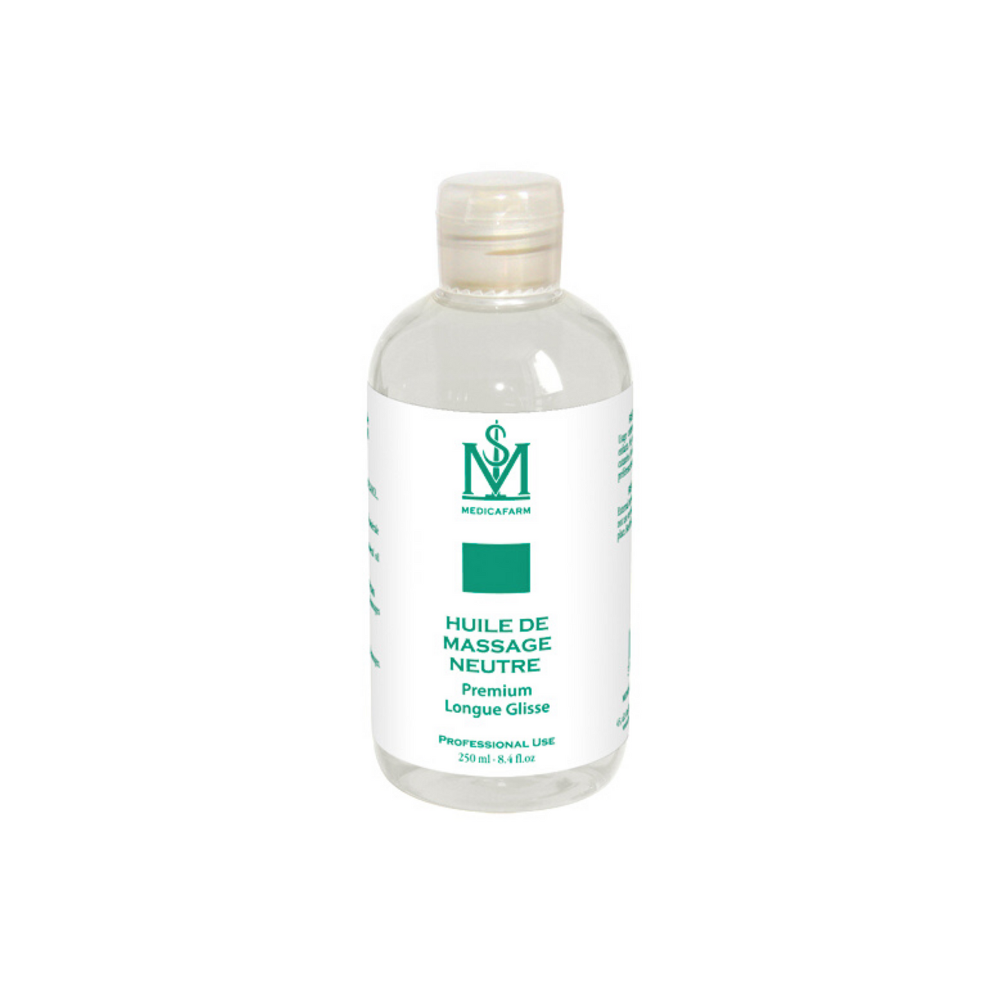 Huile de massage neutre Premium longue glisse - Flacon stop-goutte 250 ml - Medicapharm
