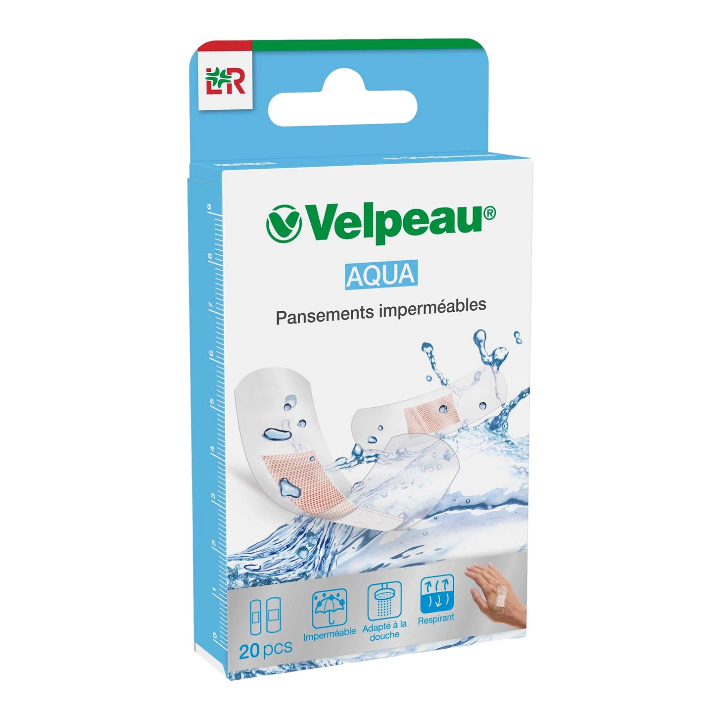 Pansement Velpeau Aqua - Résistant à l'eau - 20 pièces - Lohman Rauscher