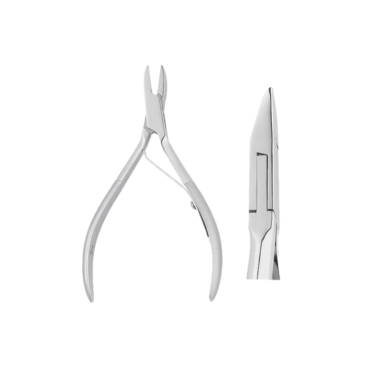 Pince à ongles - Coupe droite - Mors plats - Ressort tournant - Inox - Elibasic