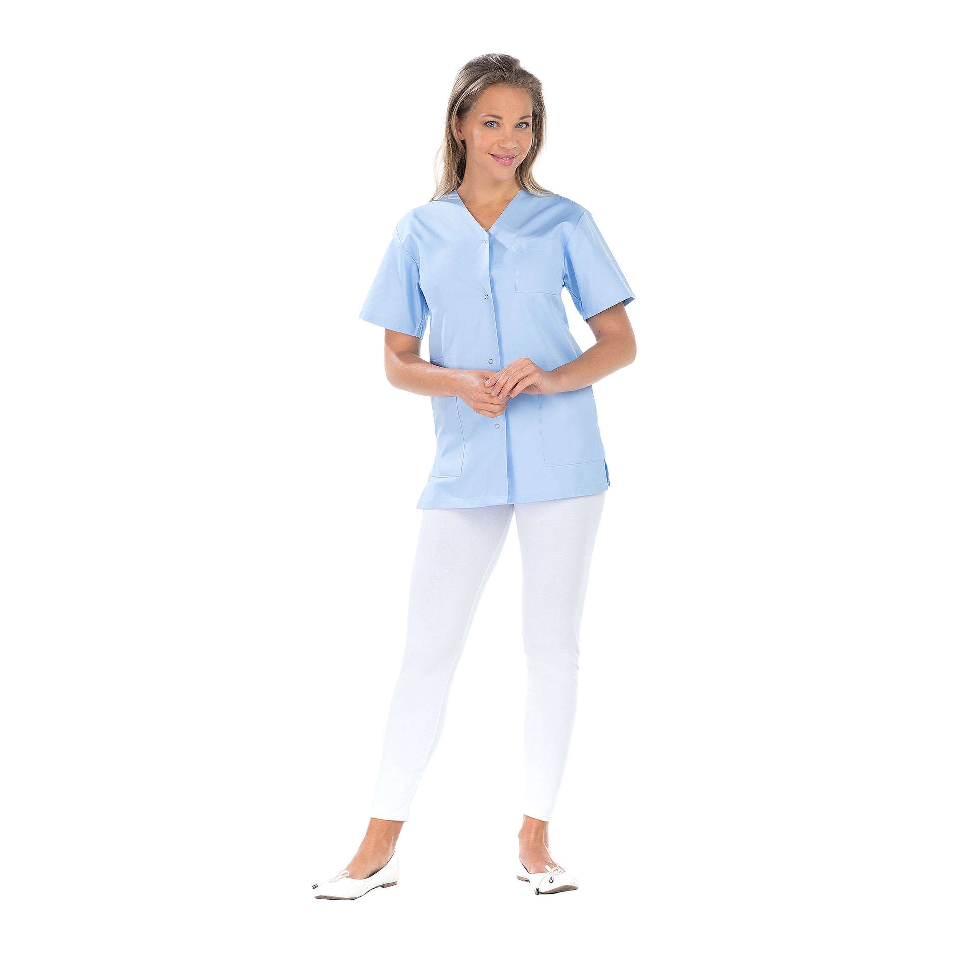 Dora - Tunique - Manches courtes - Col V - Femme - 75 cm