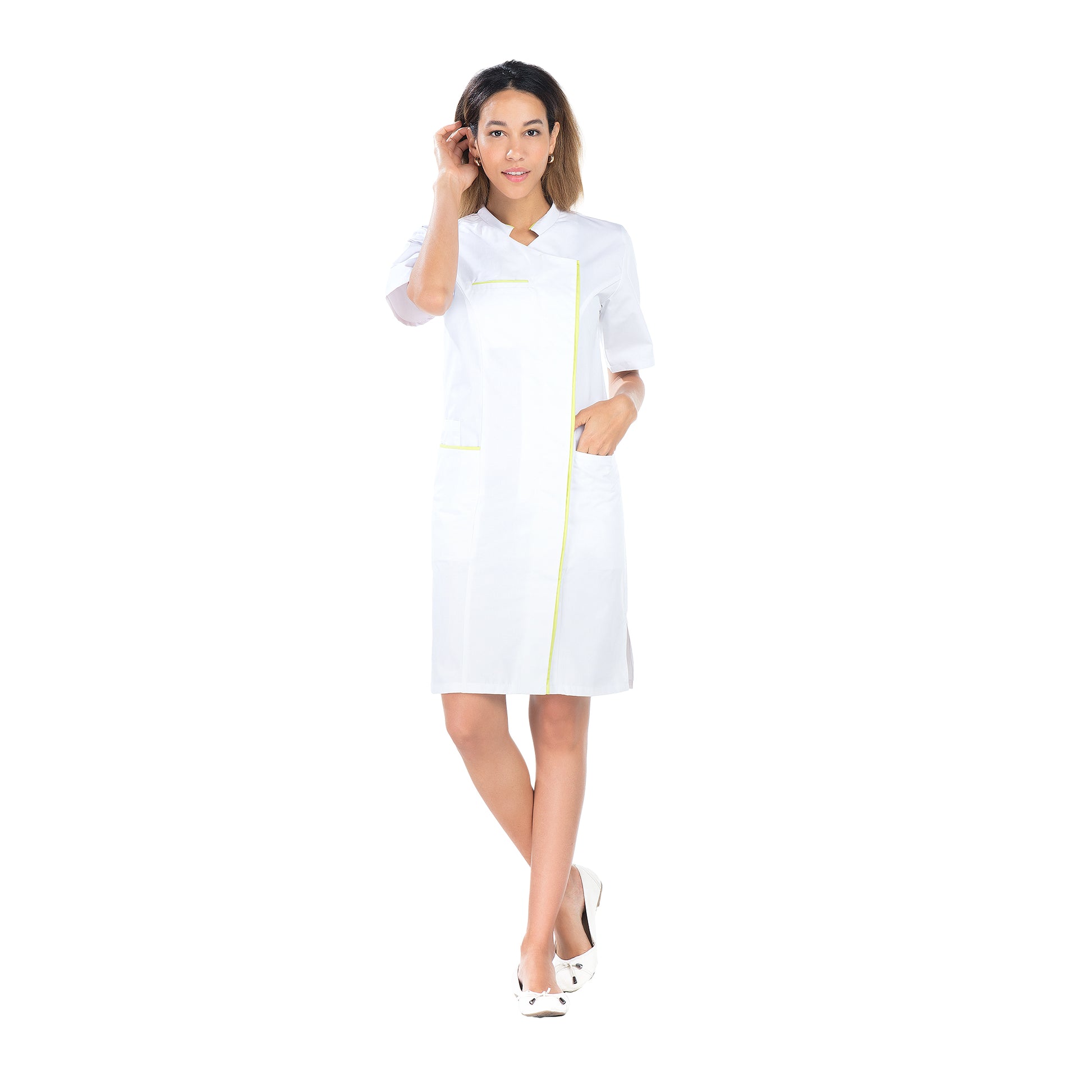 Aline - Blouse longue - Manches courtes - Femme - 100 cm
