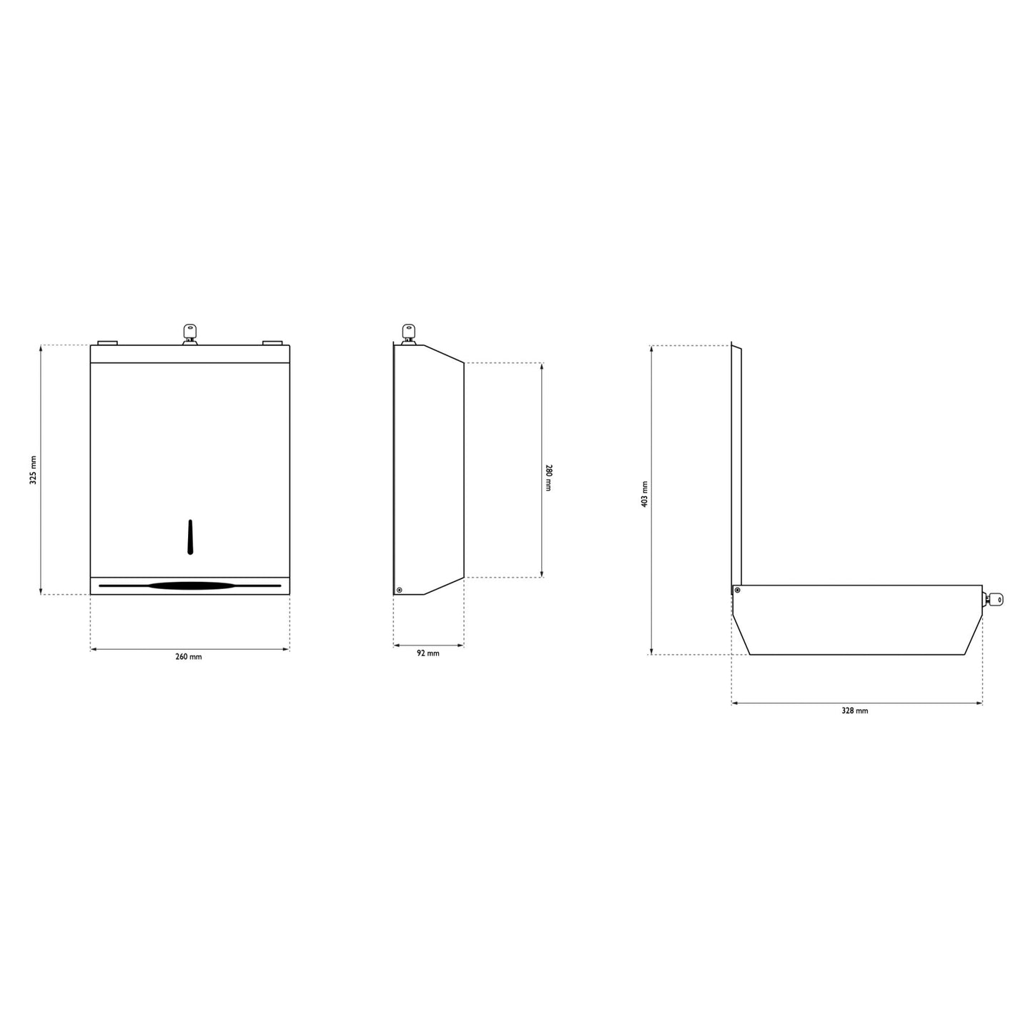 Distributeur mural - 400F Essuie-mains pliés - Inox brillant