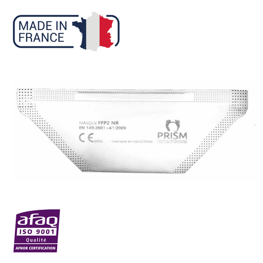 Caja de 30 mascarillas FFP2 blancas - Fabricadas en Francia - Prism