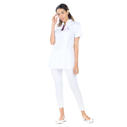 Inès - Blouse longue - Manches courtes - Femme - 105 cm 