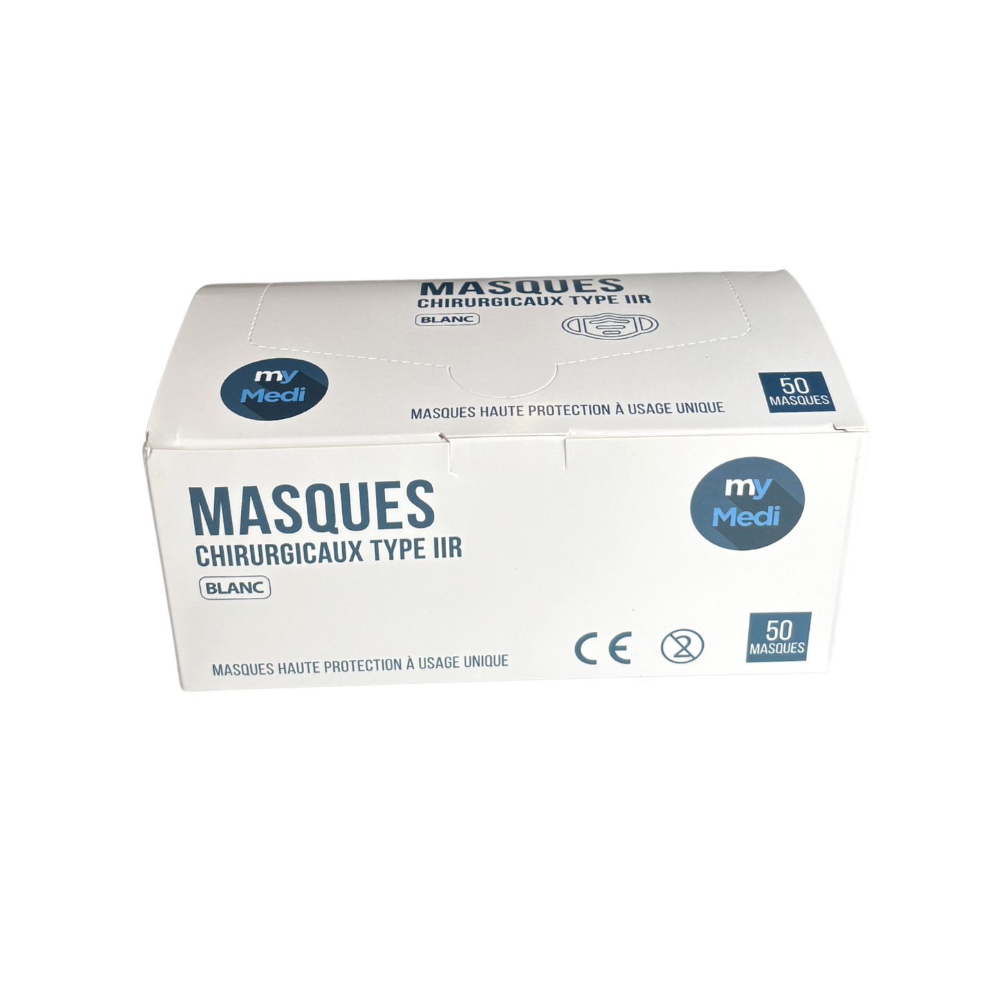 Masque chirurgical - 3 plis de type IIR - Norme EN14683 - Certification CE - Boîte de 50 masques - 3 coloris - My Médical
